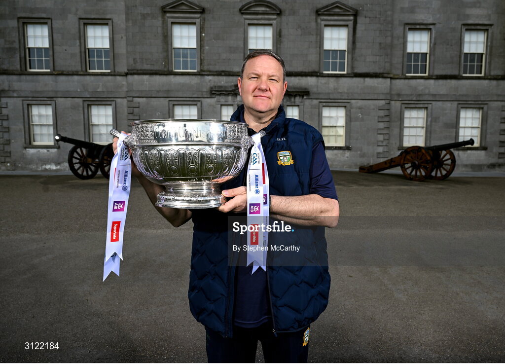 1 May 2025; Meath manager Robbie Brennan at Oldbridge House, Battle of the Boyne Visitor Centre in Drogheda, Meath during a media event for the 2025 Leinster GAA Senior Football Championship Final between Louth and Meath which will take place on Sunday 11th of May in Croke Park, Dublin. Photo by Stephen McCarthy/Sportsfile