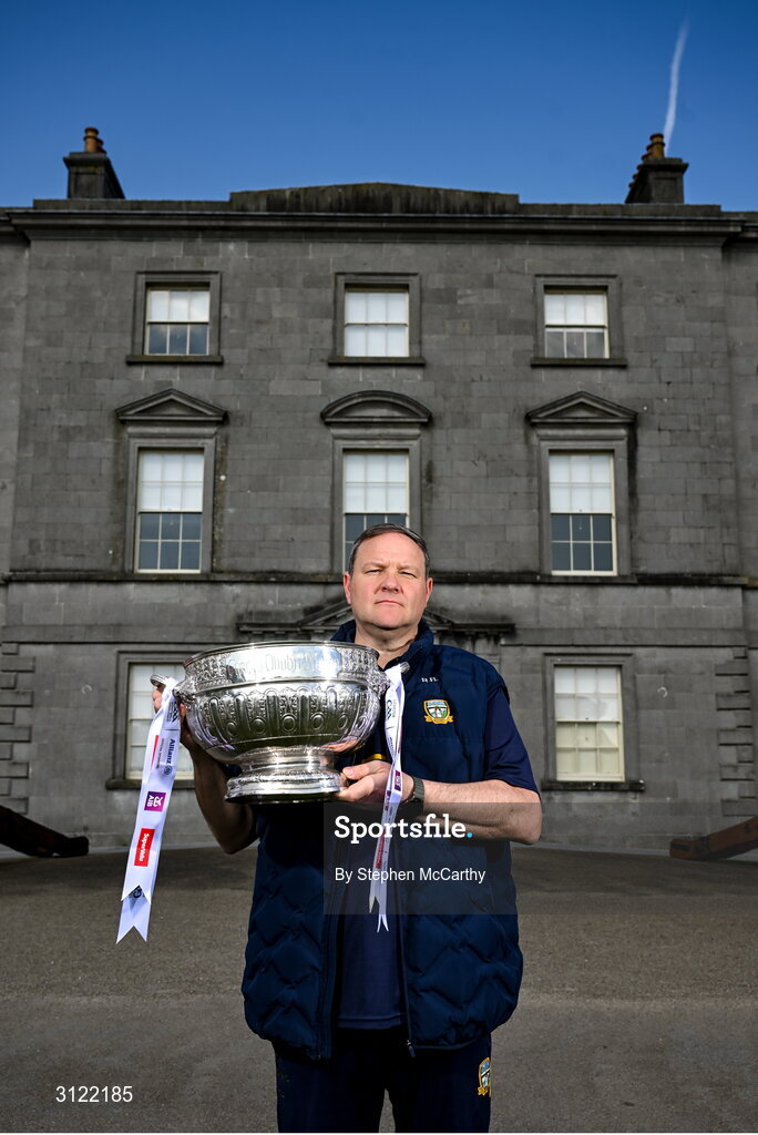 1 May 2025; Meath manager Robbie Brennan at Oldbridge House, Battle of the Boyne Visitor Centre in Drogheda, Meath during a media event for the 2025 Leinster GAA Senior Football Championship Final between Louth and Meath which will take place on Sunday 11th of May in Croke Park, Dublin. Photo by Stephen McCarthy/Sportsfile