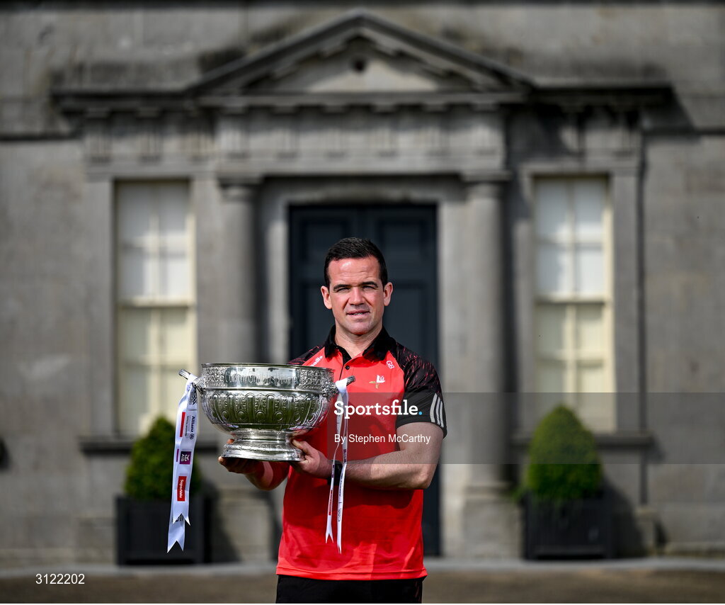 1 May 2025; Louth manager Ger Brennan at Oldbridge House, Battle of the Boyne Visitor Centre in Drogheda, Meath during a media event for the 2025 Leinster GAA Senior Football Championship Final between Louth and Meath which will take place on Sunday 11th of May in Croke Park, Dublin. Photo by Stephen McCarthy/Sportsfile
