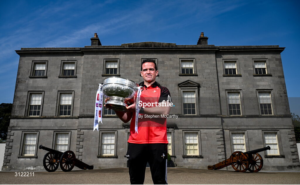 1 May 2025; Louth manager Ger Brennan at Oldbridge House, Battle of the Boyne Visitor Centre in Drogheda, Meath during a media event for the 2025 Leinster GAA Senior Football Championship Final between Louth and Meath which will take place on Sunday 11th of May in Croke Park, Dublin. Photo by Stephen McCarthy/Sportsfile