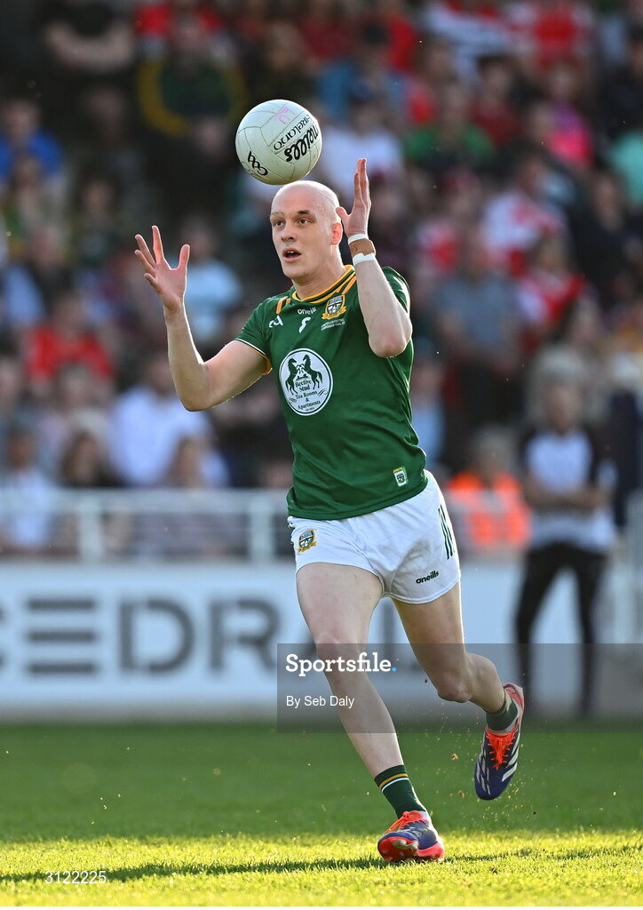 30 April 2025; Eamonn Armstrong of Meath during the Dalata Hotel Group Leinster GAA Football U20 Championship final match between Meath and Louth at Cedral St Conleth’s Park in Newbridge, Kildare. Photo by Seb Daly/Sportsfile