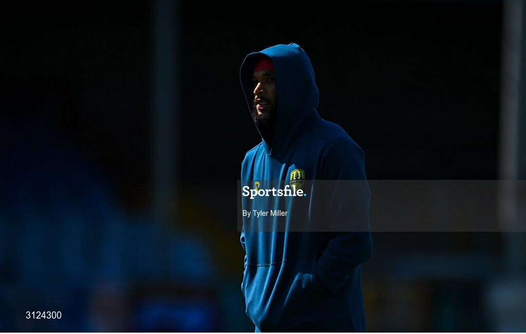 5 May 2025; Djenairo Daniels of Cork City before the SSE Airtricity Men's Premier Division match between Drogheda United and Cork City at Sullivan & Lambe Park in Drogheda, Louth. Photo by Tyler Miller/Sportsfile