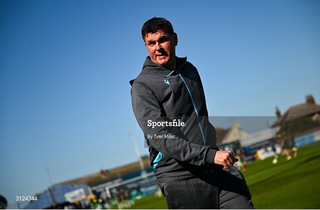 5 May 2025; Drogheda United manager Kevin Doherty before the SSE Airtricity Men's Premier Division match between Drogheda United and Cork City at Sullivan & Lambe Park in Drogheda, Louth. Photo by Tyler Miller/Sportsfile
