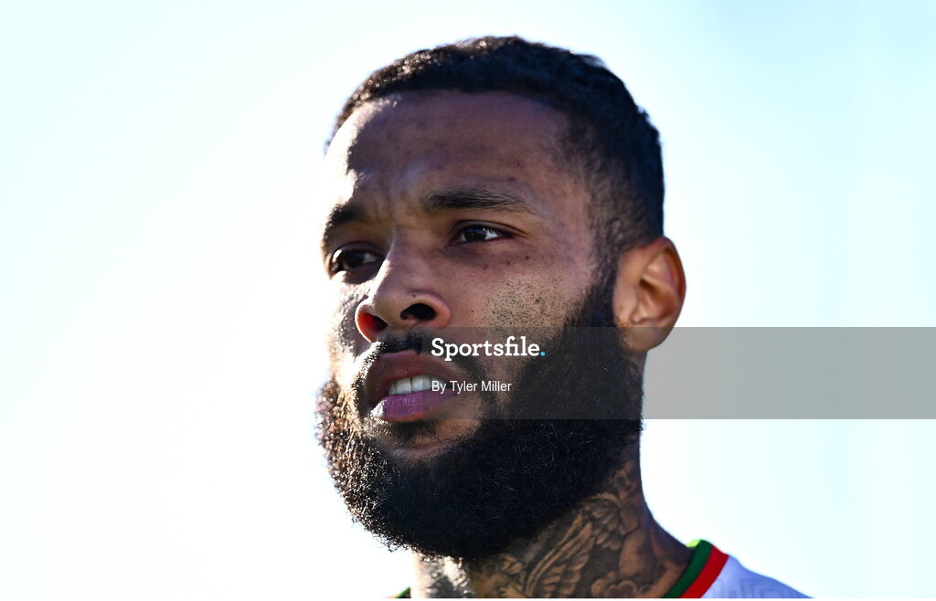 5 May 2025; Djenairo Daniels of Cork City during the SSE Airtricity Men's Premier Division match between Drogheda United and Cork City at Sullivan & Lambe Park in Drogheda, Louth. Photo by Tyler Miller/Sportsfile