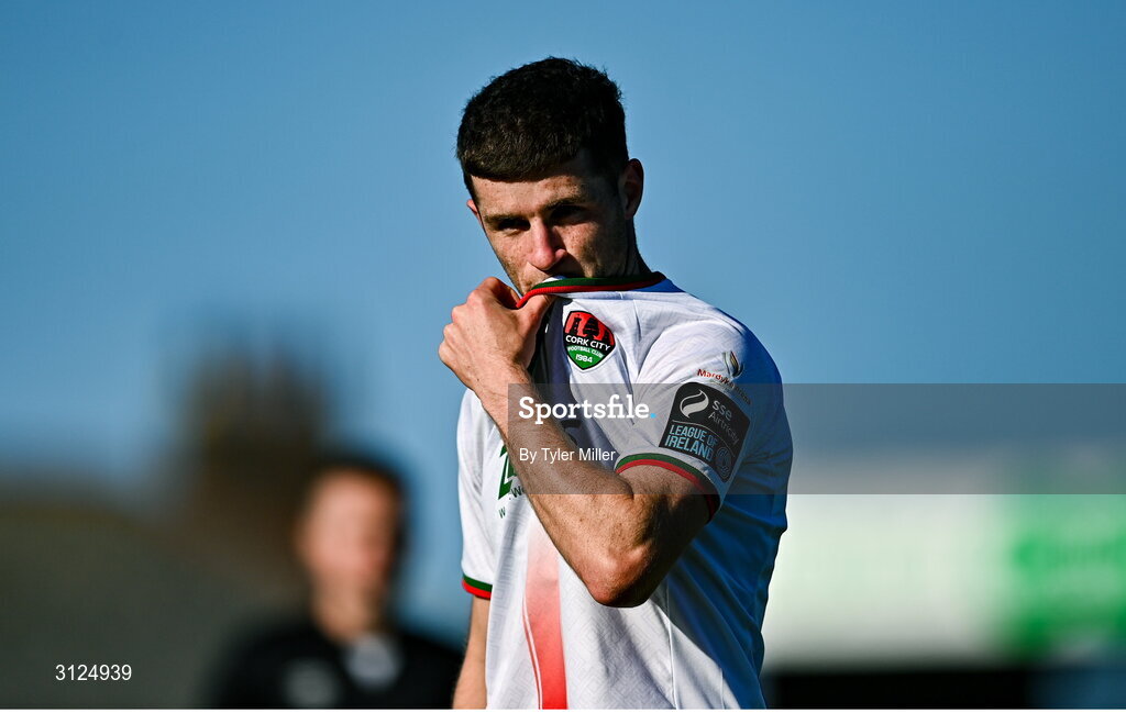 5 May 2025; Darragh Crowley of Cork City during the SSE Airtricity Men's Premier Division match between Drogheda United and Cork City at Sullivan & Lambe Park in Drogheda, Louth. Photo by Tyler Miller/Sportsfile