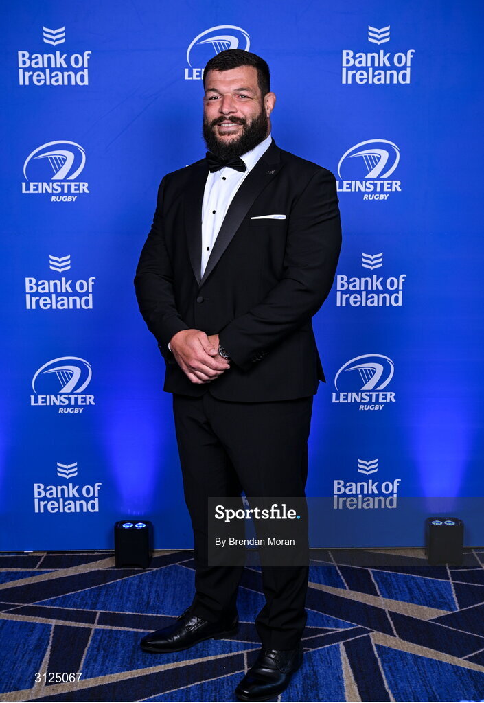 6 May 2025; Rabah Slimani on arrival at the Leinster Rugby awards ball 2025 at O'Reilly Hall in UCD, Dublin. Photo by Brendan Moran/Sportsfile