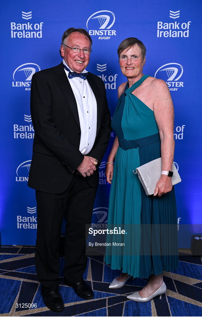6 May 2025; John and Suzy Ryan on arrival at the Leinster Rugby awards ball 2025 at O'Reilly Hall in UCD, Dublin. Photo by Brendan Moran/Sportsfile