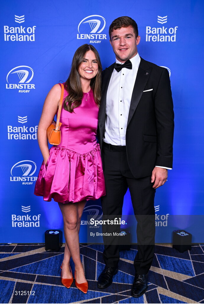 6 May 2025; Scott Penny and Susan Ryan on arrival at the Leinster Rugby awards ball 2025 at O'Reilly Hall in UCD, Dublin. Photo by Brendan Moran/Sportsfile