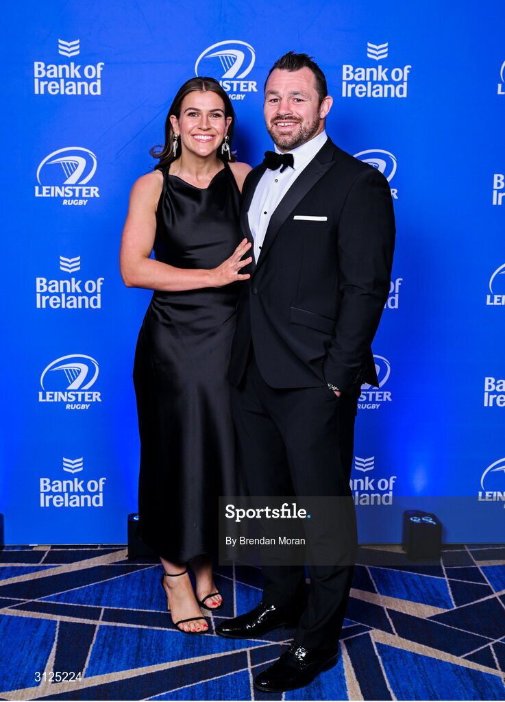 6 May 2025; Cian Healy and his wife Laura Smith during the Leinster Rugby awards ball 2025 at O'Reilly Hall in UCD, Dublin. Photo by Brendan Moran/Sportsfile