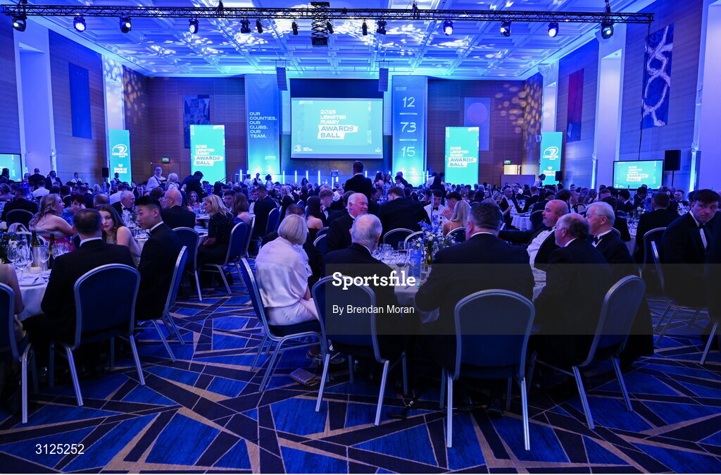 6 May 2025; A general view of the Leinster Rugby awards ball 2025 at O'Reilly Hall in UCD, Dublin. Photo by Brendan Moran/Sportsfile