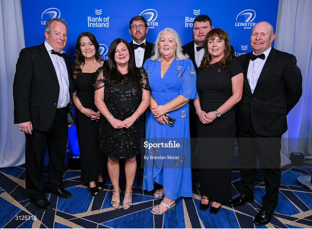 6 May 2025; Members of the OLSC on arrival during the Leinster Rugby awards ball 2025 at O'Reilly Hall in UCD, Dublin. Photo by Brendan Moran/Sportsfile