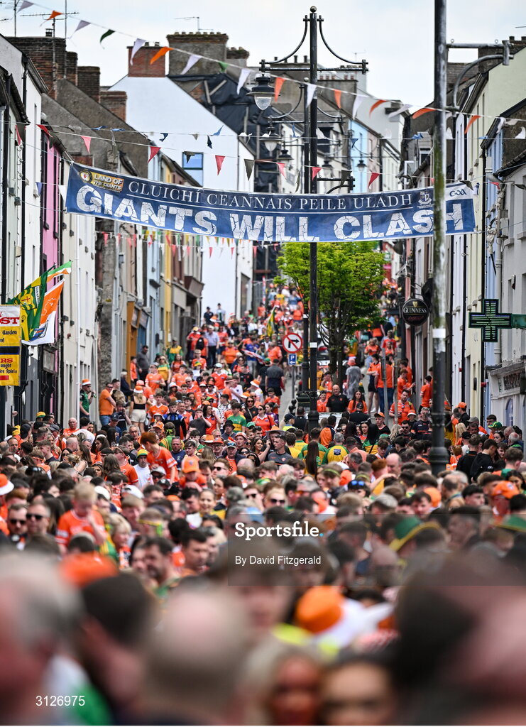 10 May 2025; Supporters before the Ulster GAA Football Senior Championship final match between Armagh and Donegal at St Tiernach's Park in Clones, Monaghan. Photo by David Fitzgerald/Sportsfile