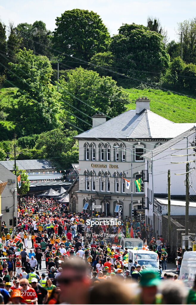 10 May 2025; Supporters before the Ulster GAA Football Senior Championship final match between Armagh and Donegal at St Tiernach's Park in Clones, Monaghan. Photo by David Fitzgerald/Sportsfile