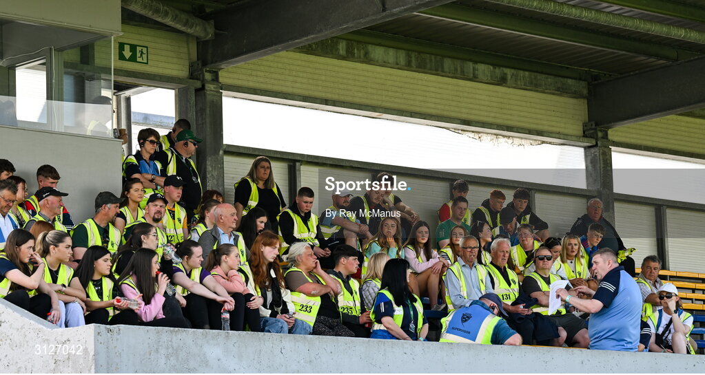 10 May 2025; Maors listen to instructions before going to their posts in advance of the Munster GAA Hurling Senior Championship Round 3 match between Clare and Tipperary at Zimmer Biomet Páirc Chíosóg in Ennis, Clare. Photo by Ray McManus/Sportsfile