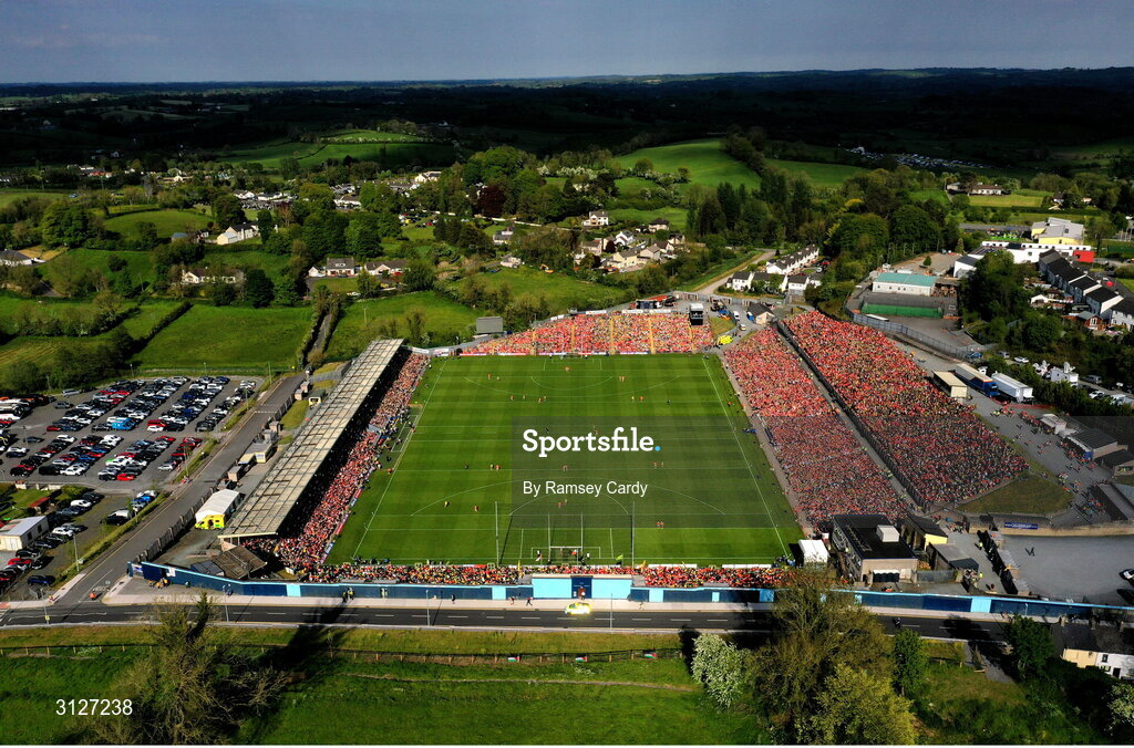 10 May 2025; A general view during the Ulster GAA Football Senior Championship final match between Armagh and Donegal at St Tiernach's Park in Clones, Monaghan. Photo by Ramsey Cardy/Sportsfile
