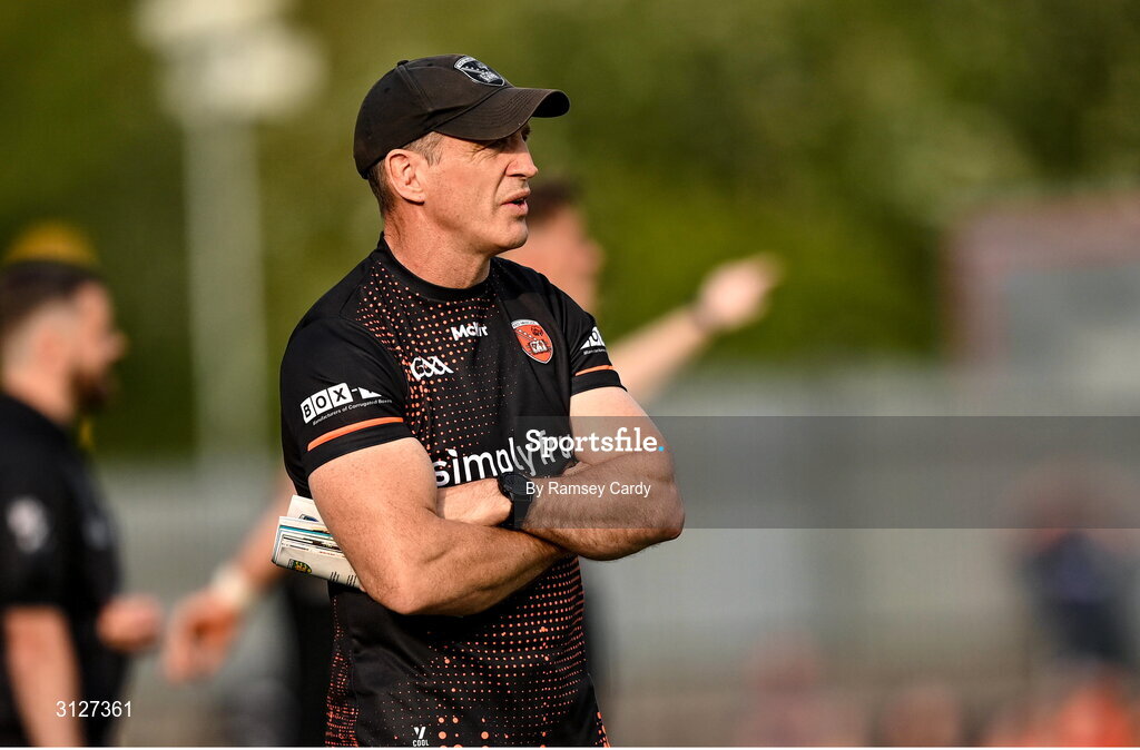 10 May 2025; Armagh manager Kieran McGeeney during the Ulster GAA Football Senior Championship final match between Armagh and Donegal at St Tiernach's Park in Clones, Monaghan. Photo by Ramsey Cardy/Sportsfile