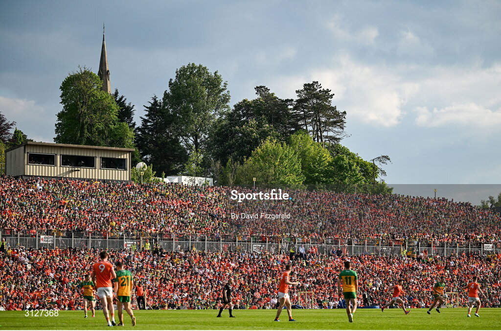 10 May 2025; A general view during the Ulster GAA Football Senior Championship final match between Armagh and Donegal at St Tiernach's Park in Clones, Monaghan. Photo by David Fitzgerald/Sportsfile