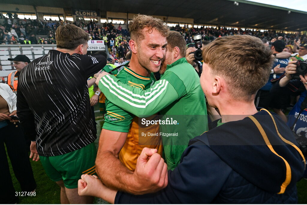 10 May 2025; Stephen McMenamin of Donegal celebrates after the Ulster GAA Football Senior Championship final match between Armagh and Donegal at St Tiernach's Park in Clones, Monaghan. Photo by David Fitzgerald/Sportsfile