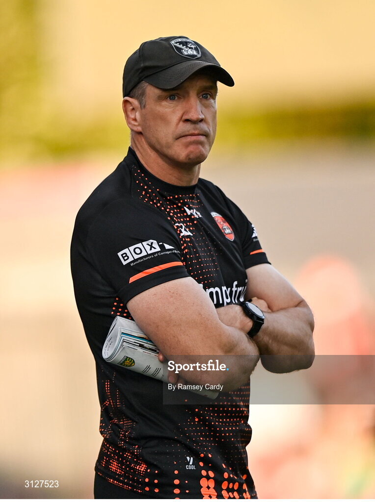 10 May 2025; Armagh manager Kieran McGeeney during the Ulster GAA Football Senior Championship final match between Armagh and Donegal at St Tiernach's Park in Clones, Monaghan. Photo by Ramsey Cardy/Sportsfile