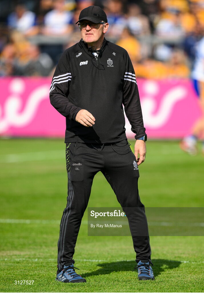 10 May 2025; Clare manager Brian Lohan before the Munster GAA Hurling Senior Championship Round 3 match between Clare and Tipperary at Zimmer Biomet Páirc Chíosóg in Ennis, Clare. Photo by Ray McManus/Sportsfile