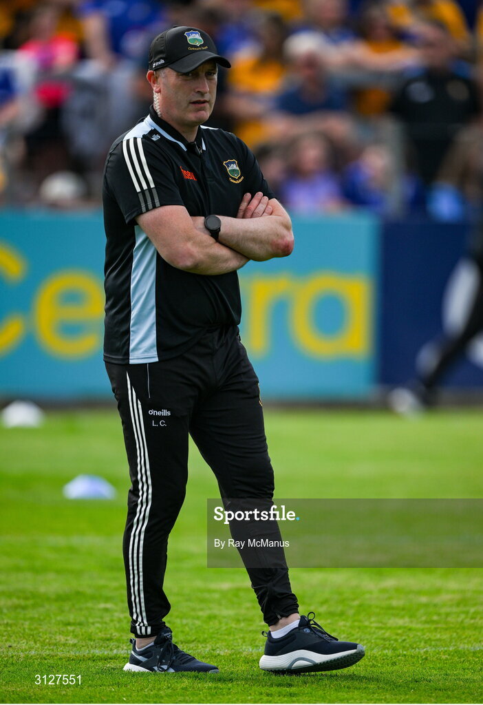 10 May 2025; Tipperary manager Liam Cahill before the Munster GAA Hurling Senior Championship Round 3 match between Clare and Tipperary at Zimmer Biomet Páirc Chíosóg in Ennis, Clare. Photo by Ray McManus/Sportsfile