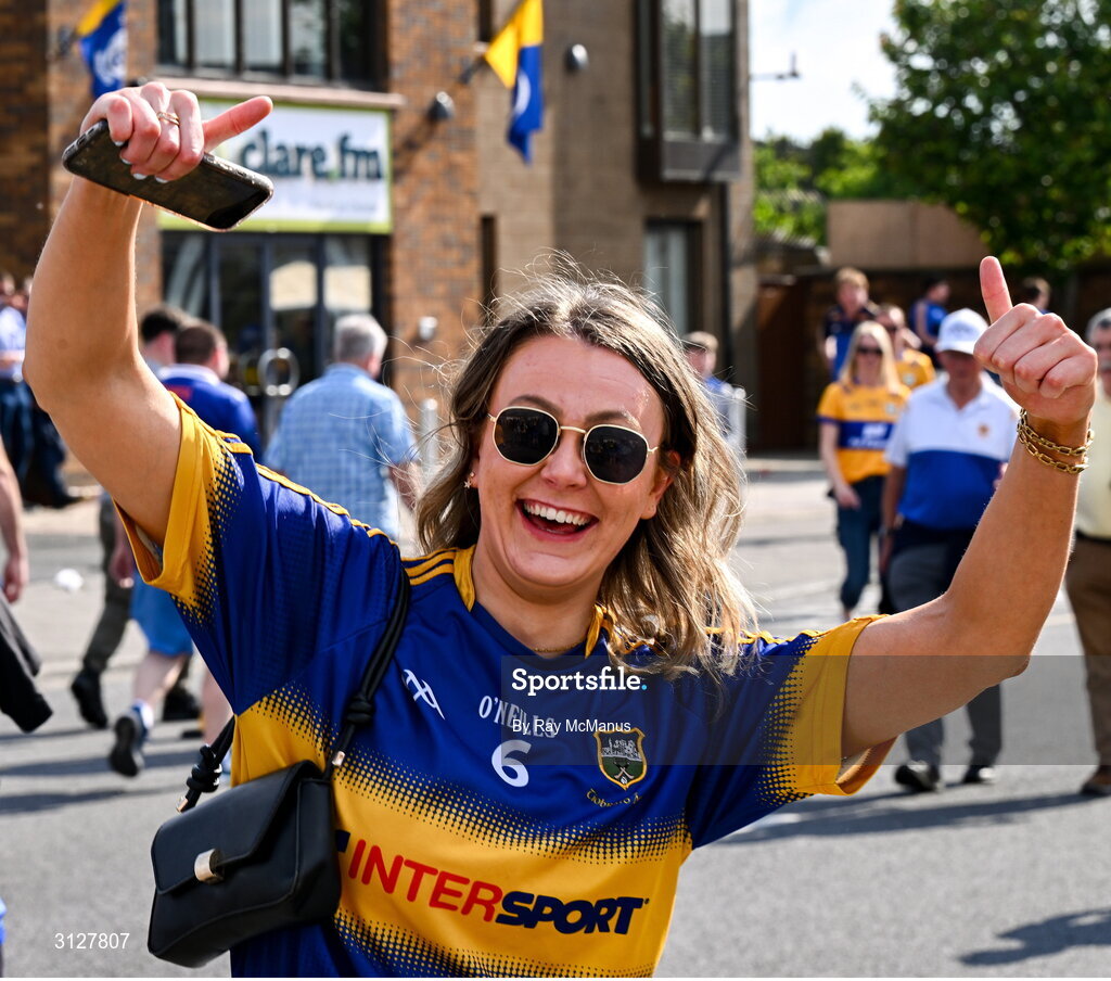 10 May 2025; Tipperary supporter Christina Bradshaw before the Munster GAA Hurling Senior Championship Round 3 match between Clare and Tipperary at Zimmer Biomet Páirc Chíosóg in Ennis, Clare. Photo by Ray McManus/Sportsfile