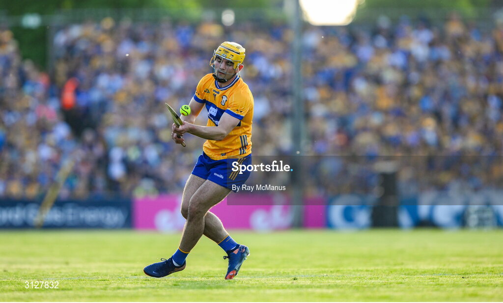 10 May 2025; Mark Rodgers of Clare during the Munster GAA Hurling Senior Championship Round 3 match between Clare and Tipperary at Zimmer Biomet Páirc Chíosóg in Ennis, Clare. Photo by Ray McManus/Sportsfile