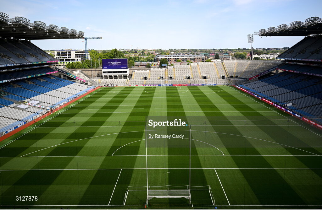 11 May 2025; A general view before the Leinster GAA Football Senior Championship final match between Louth and Meath at Croke Park in Dublin. Photo by Ramsey Cardy/Sportsfile
