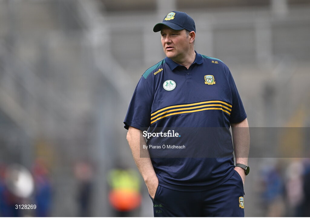 11 May 2025; Meath manager Robbie Brennnan before the Leinster GAA Football Senior Championship final match between Louth and Meath at Croke Park in Dublin. Photo by Piaras Ó Mídheach/Sportsfile