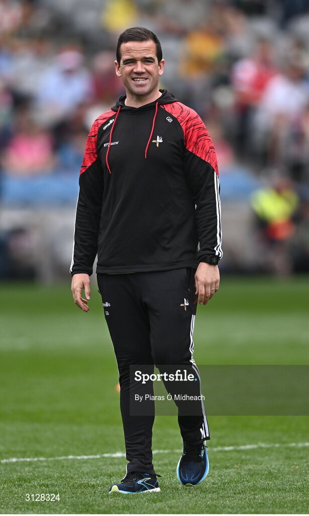11 May 2025; Louth manager Ger Brennan before the Leinster GAA Football Senior Championship final match between Louth and Meath at Croke Park in Dublin. Photo by Piaras Ó Mídheach/Sportsfile