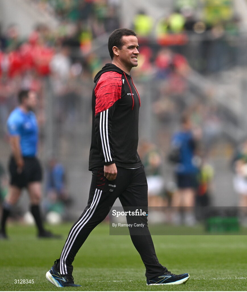 11 May 2025; Louth manager Ger Brennan during the Leinster GAA Football Senior Championship final match between Louth and Meath at Croke Park in Dublin. Photo by Ramsey Cardy/Sportsfile