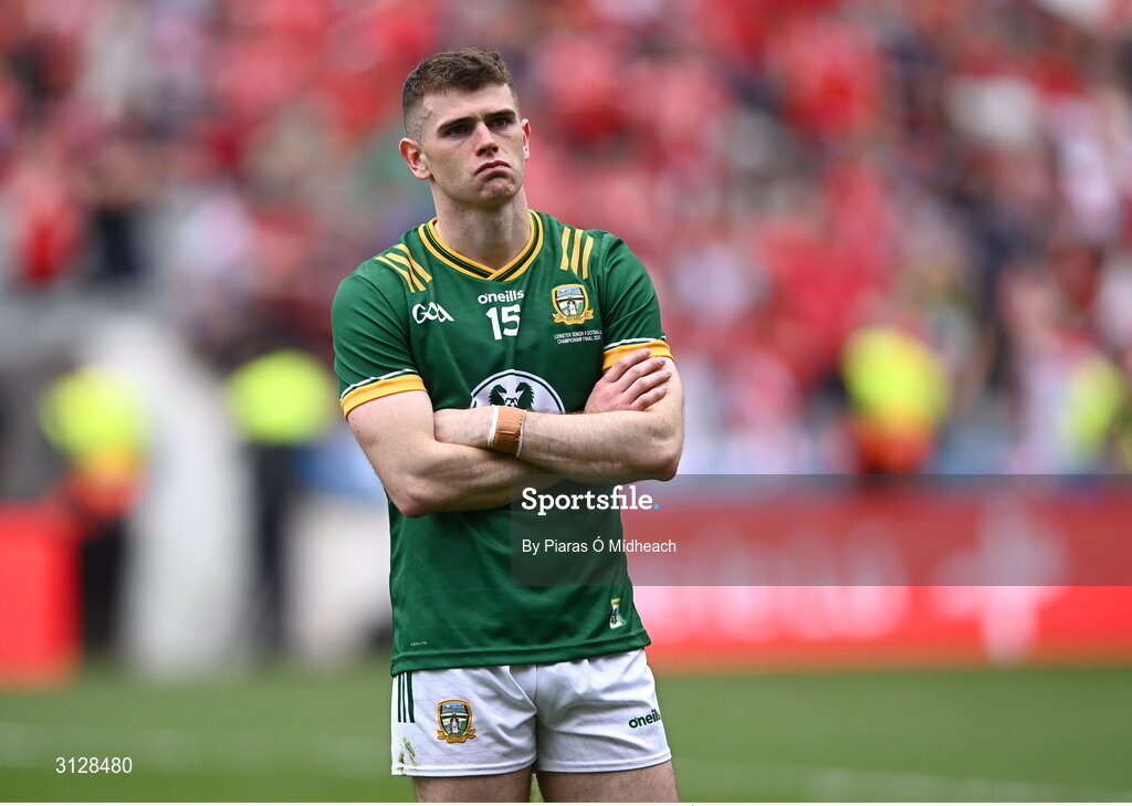 11 May 2025; Meath captain Eoghan Frayne after his side's defeat in the Leinster GAA Football Senior Championship final match between Louth and Meath at Croke Park in Dublin. Photo by Piaras Ó Mídheach/Sportsfile
