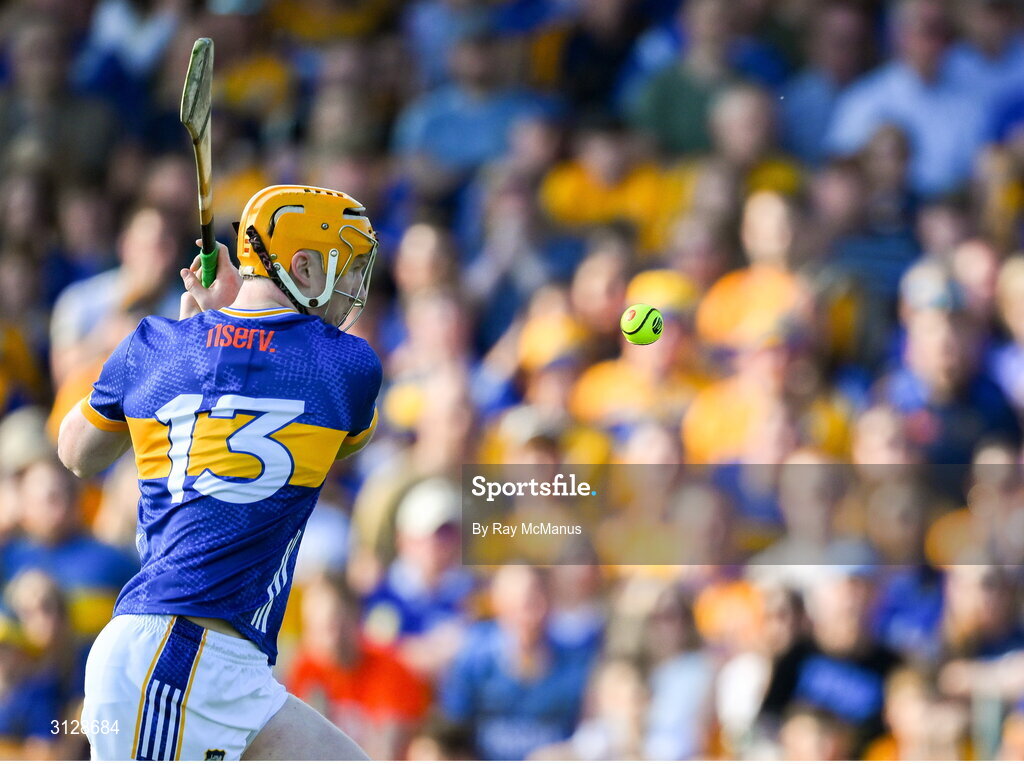 10 May 2025; Jake Morris of Tipperary during the Munster GAA Hurling Senior Championship Round 3 match between Clare and Tipperary at Zimmer Biomet Páirc Chíosóg in Ennis, Clare. Photo by Ray McManus/Sportsfile