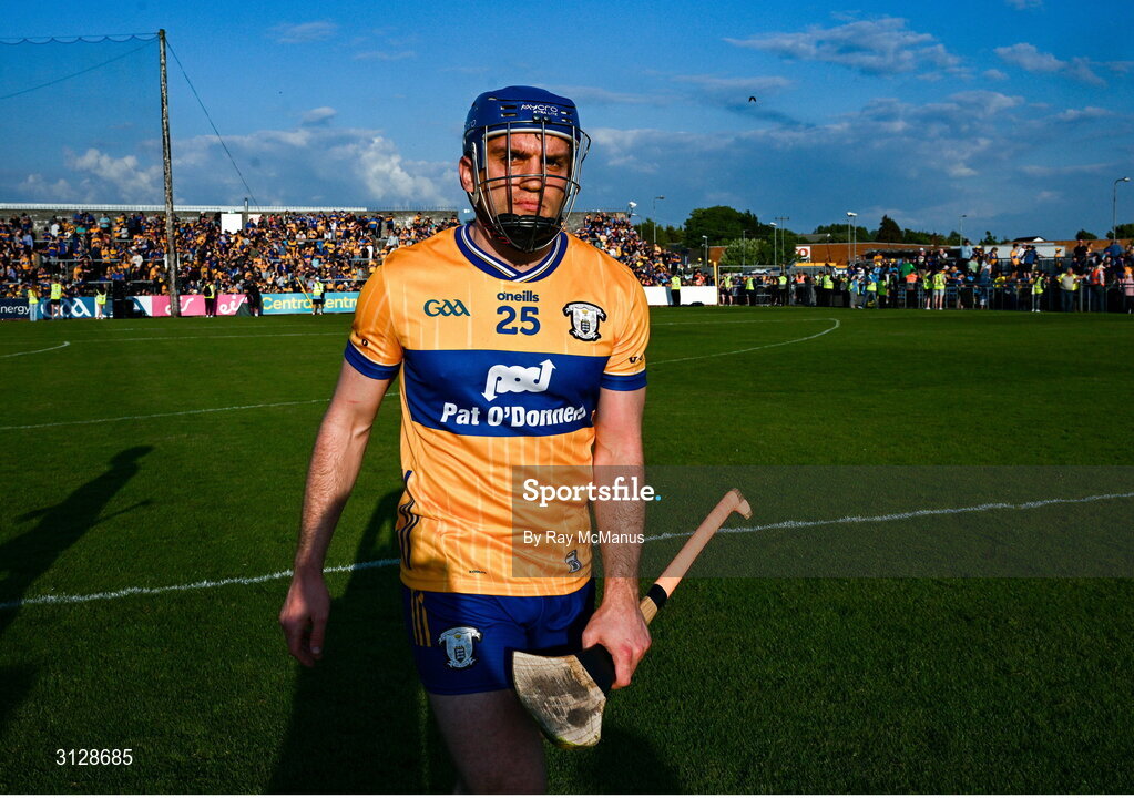 10 May 2025; Shane O'Donnell of Clare after the Munster GAA Hurling Senior Championship Round 3 match between Clare and Tipperary at Zimmer Biomet Páirc Chíosóg in Ennis, Clare. Photo by Ray McManus/Sportsfile