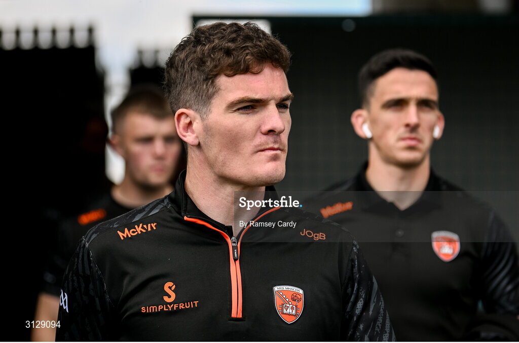 10 May 2025; Jarly Og Burns of Armagh before the Ulster GAA Football Senior Championship final match between Armagh and Donegal at St Tiernach's Park in Clones, Monaghan. Photo by Ramsey Cardy/Sportsfile