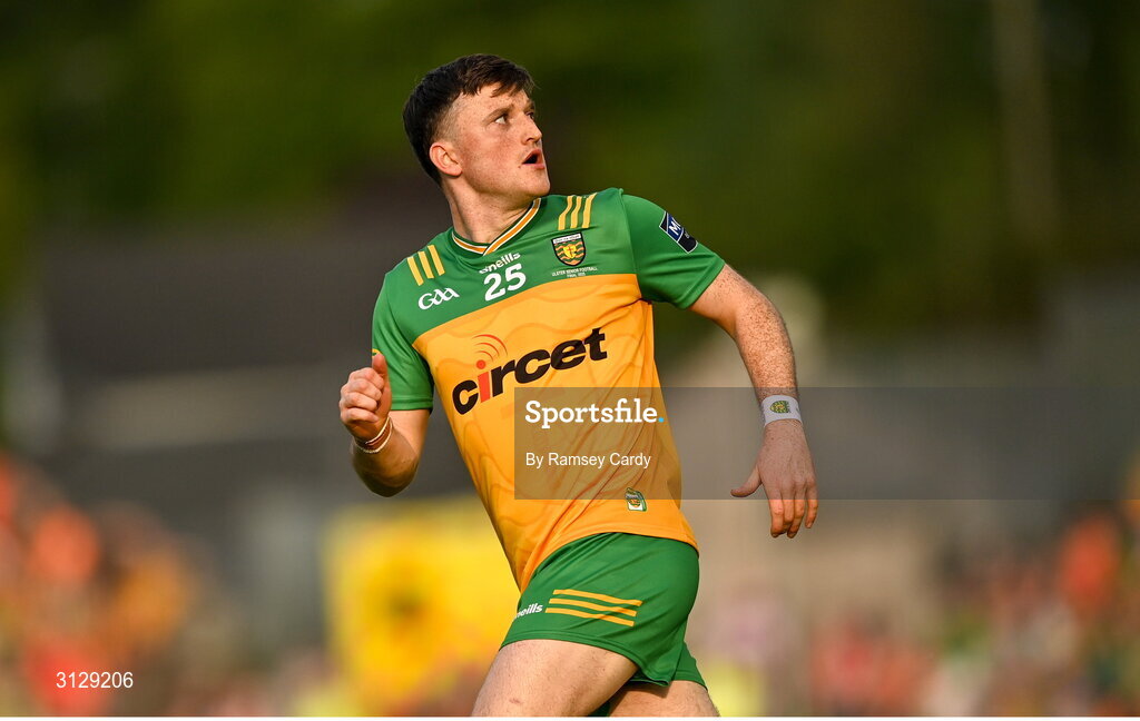 10 May 2025; Niall O'Donnell of Donegal during the Ulster GAA Football Senior Championship final match between Armagh and Donegal at St Tiernach's Park in Clones, Monaghan. Photo by Ramsey Cardy/Sportsfile