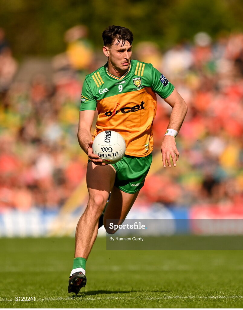 10 May 2025; Michael Langan of Donegal during the Ulster GAA Football Senior Championship final match between Armagh and Donegal at St Tiernach's Park in Clones, Monaghan. Photo by Ramsey Cardy/Sportsfile