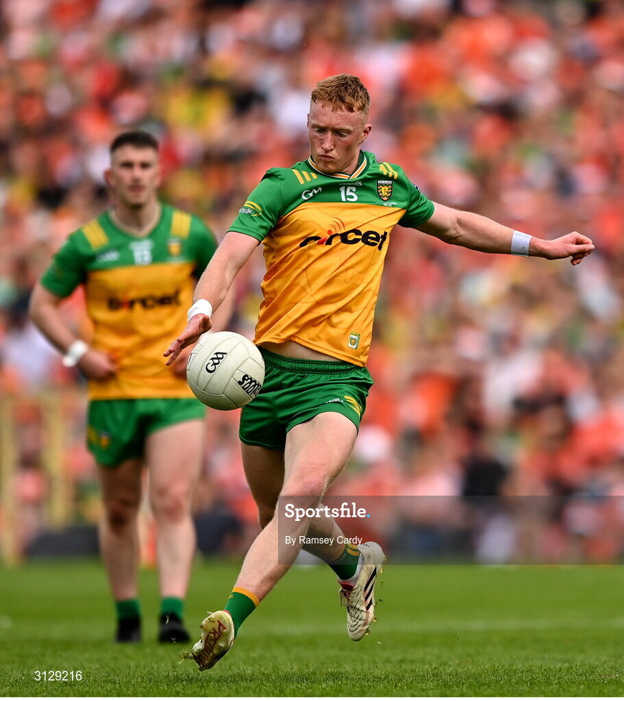 10 May 2025; Oisin Gallen of Donegal during the Ulster GAA Football Senior Championship final match between Armagh and Donegal at St Tiernach's Park in Clones, Monaghan. Photo by Ramsey Cardy/Sportsfile
