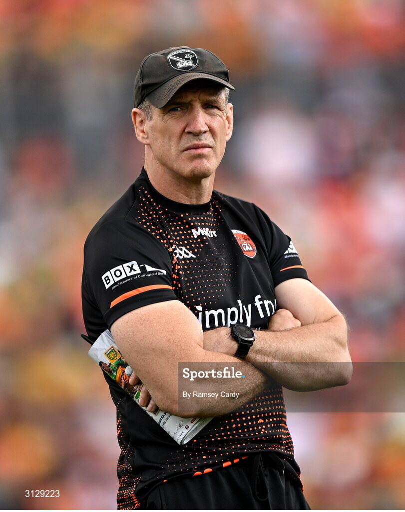 10 May 2025; Armagh manager Kieran McGeeney before the Ulster GAA Football Senior Championship final match between Armagh and Donegal at St Tiernach's Park in Clones, Monaghan. Photo by Ramsey Cardy/Sportsfile