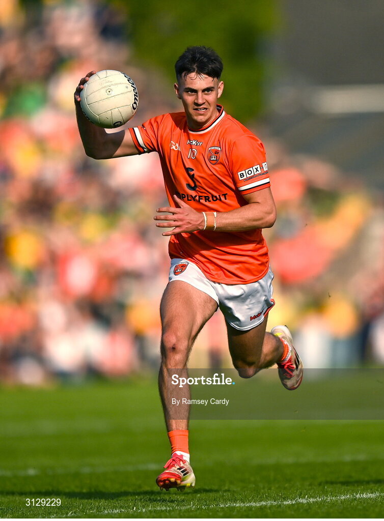 10 May 2025; Darragh McMullan of Armagh during the Ulster GAA Football Senior Championship final match between Armagh and Donegal at St Tiernach's Park in Clones, Monaghan. Photo by Ramsey Cardy/Sportsfile