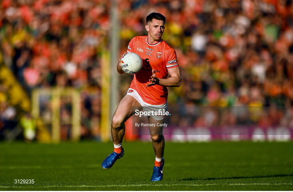 10 May 2025; Shane McPartlan of Armagh during the Ulster GAA Football Senior Championship final match between Armagh and Donegal at St Tiernach's Park in Clones, Monaghan. Photo by Ramsey Cardy/Sportsfile