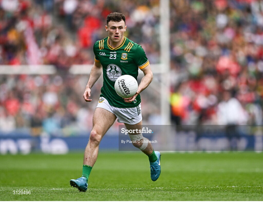 11 May 2025; Jordan Morris of Meath during the Leinster GAA Football Senior Championship final match between Louth and Meath at Croke Park in Dublin. Photo by Piaras Ó Mídheach/Sportsfile