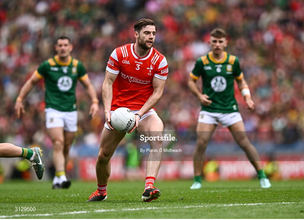11 May 2025; Dermot Campbell of Louth during the Leinster GAA Football Senior Championship final match between Louth and Meath at Croke Park in Dublin. Photo by Piaras Ó Mídheach/Sportsfile