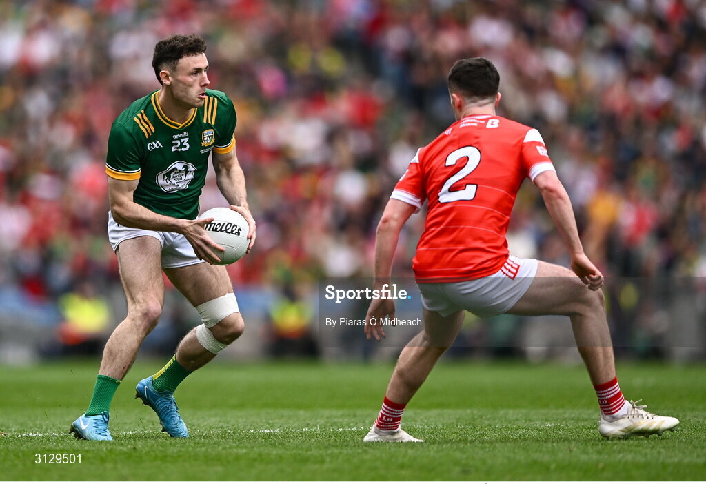 11 May 2025; Jordan Morris of Meath during the Leinster GAA Football Senior Championship final match between Louth and Meath at Croke Park in Dublin. Photo by Piaras Ó Mídheach/Sportsfile