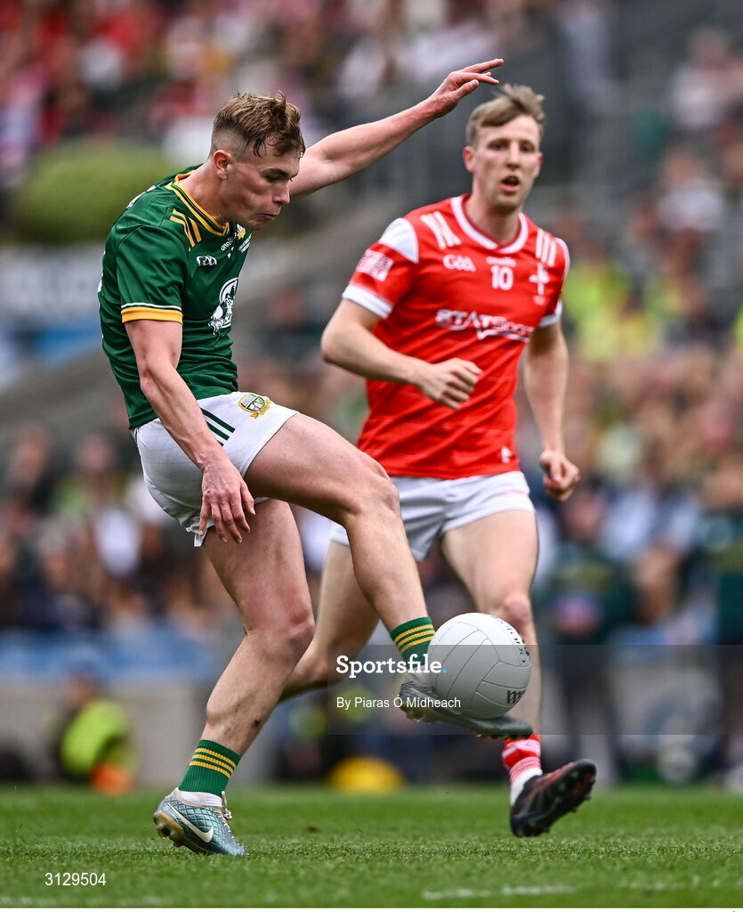 11 May 2025; Ruairí Kinsella of Meath during the Leinster GAA Football Senior Championship final match between Louth and Meath at Croke Park in Dublin. Photo by Piaras Ó Mídheach/Sportsfile