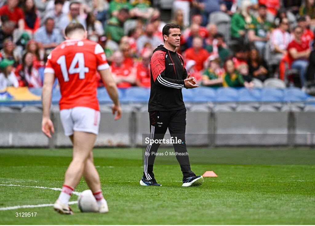 11 May 2025; Louth manager Ger Brennan before the Leinster GAA Football Senior Championship final match between Louth and Meath at Croke Park in Dublin. Photo by Piaras Ó Mídheach/Sportsfile