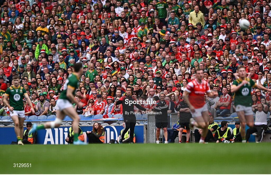 11 May 2025; Louth manager Ger Brennan during the Leinster GAA Football Senior Championship final match between Louth and Meath at Croke Park in Dublin. Photo by Piaras Ó Mídheach/Sportsfile