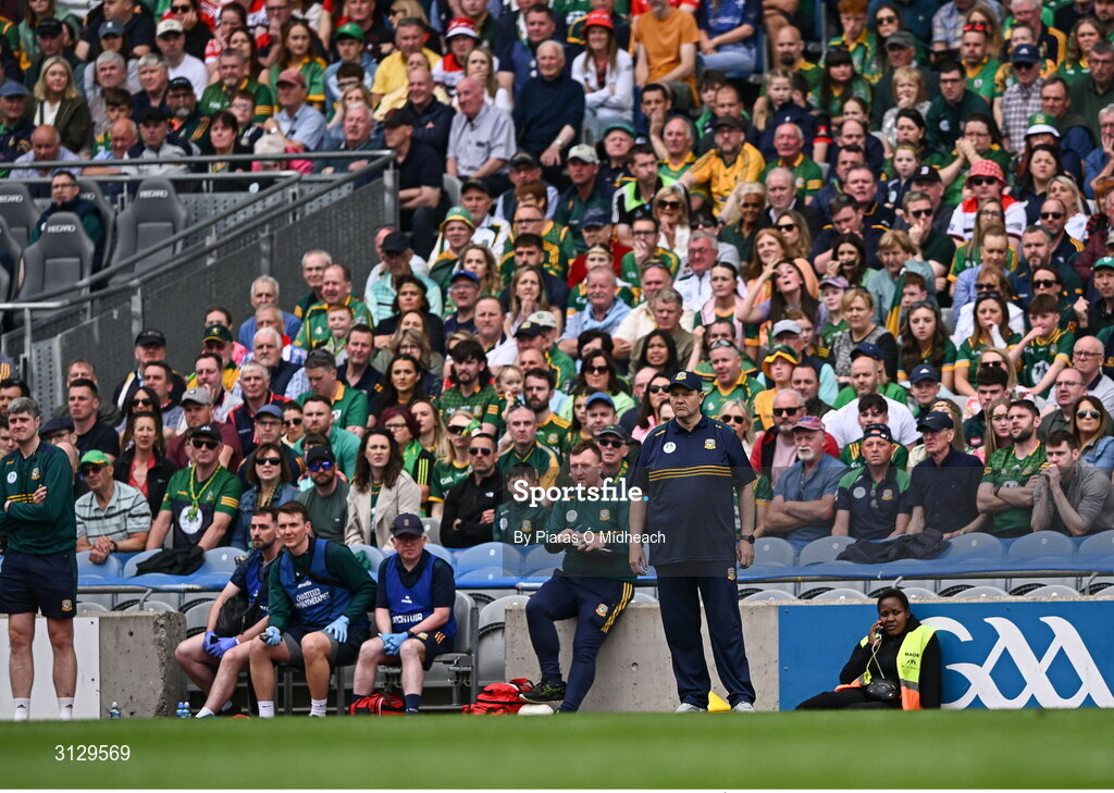 11 May 2025; Meath manager Robbie Brennnan during the Leinster GAA Football Senior Championship final match between Louth and Meath at Croke Park in Dublin. Photo by Piaras Ó Mídheach/Sportsfile