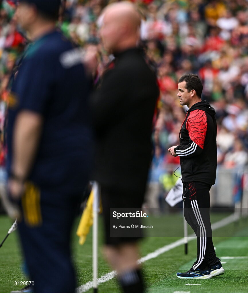 11 May 2025; Louth manager Ger Brennan during the Leinster GAA Football Senior Championship final match between Louth and Meath at Croke Park in Dublin. Photo by Piaras Ó Mídheach/Sportsfile