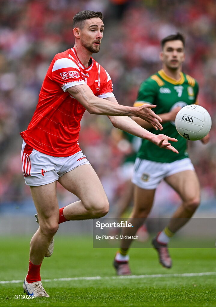 11 May 2025; Ciarán Downey of Louth during the Leinster GAA Football Senior Championship final match between Louth and Meath at Croke Park in Dublin. Photo by Piaras Ó Mídheach/Sportsfile